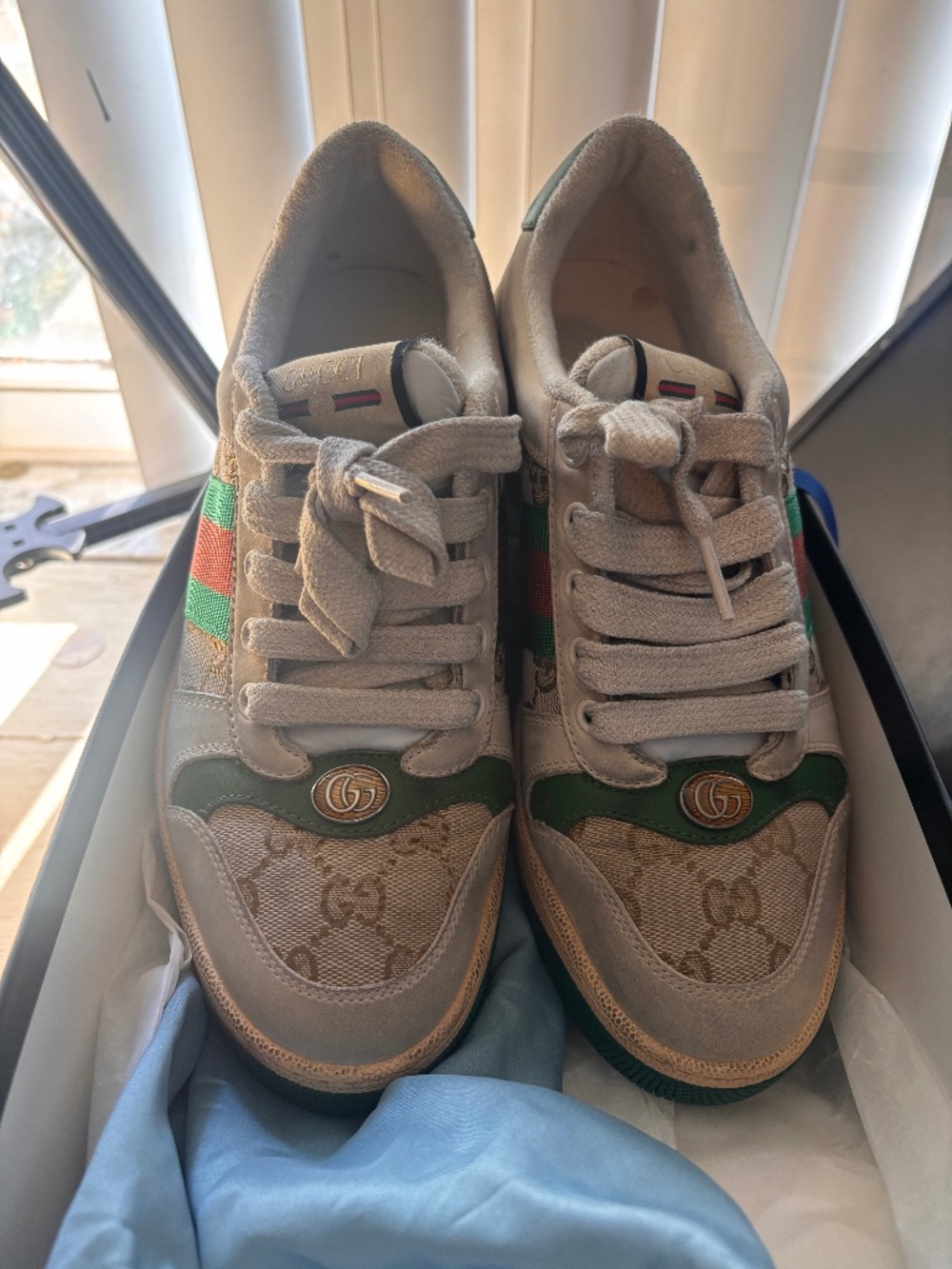 Gucci Screener GG Canvas Low-Top Sneakers - Size 38 (Excellent Condition )